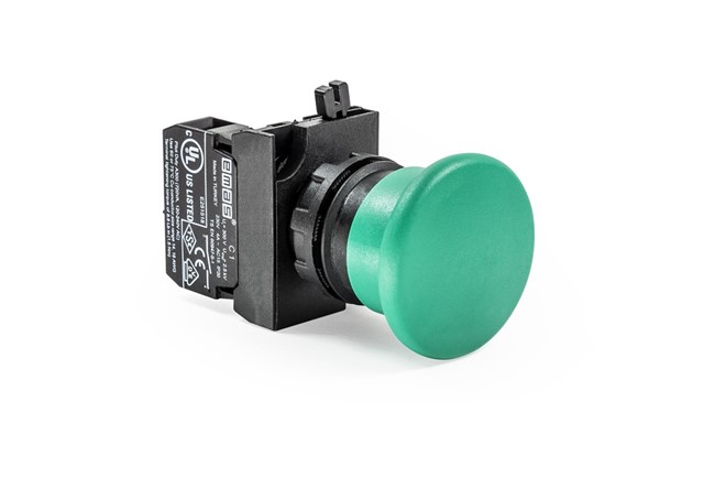 CP Series Plastic 1NO Spring 40 mm Mushroom Green 22 mm Control Unit